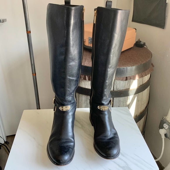 Michael Kors black tall riffing boots sz 8 womens - Picture 2 of 9